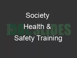 Society Health & Safety Training