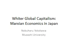 Whiter Global Capitalism: Marxian Economics in Japan