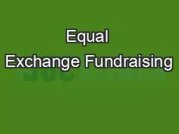 Equal Exchange Fundraising