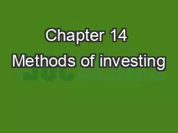 Chapter 14 Methods of investing