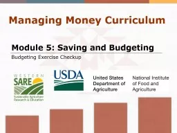 Module 5: Saving and Budgeting
