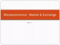 Unit 3 Microeconomics:  Market & Exchange