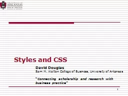 1 Styles and CSS David Douglas