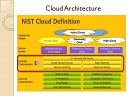 Cloud Architecture  Characteristics