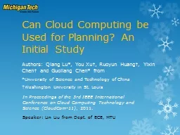 Can Cloud Computing be Used for Planning? An Initial Study