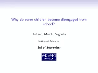 Why do some children become disengaged from school Fol