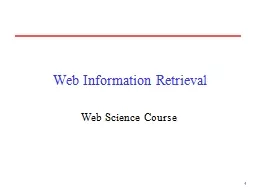 1 Web Information Retrieval