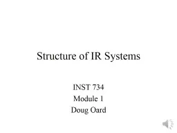 Structure of IR Systems INST 734