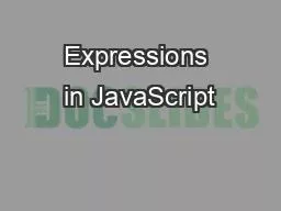 Expressions in JavaScript