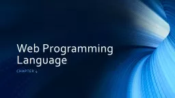 Web Programming Language