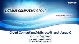 Cloud  Computing@Microsoft