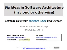 Big Ideas in Software Architecture (in cloud or otherwise)