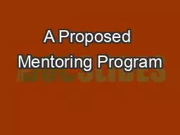 A Proposed Mentoring Program