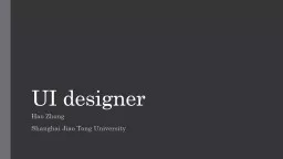UI designer Hao Zhong Shanghai Jiao Tong University