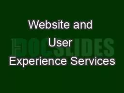 Website and User Experience Services