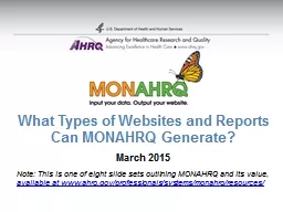 What Types of Websites and Reports Can MONAHRQ