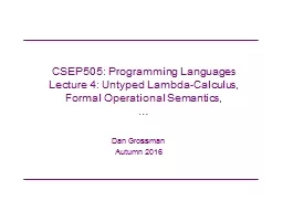 CSEP505: Programming Languages