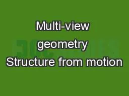 Multi-view geometry Structure from motion