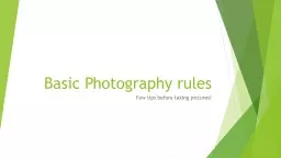 Basic  Photography   rules