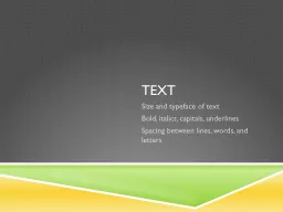 PPT-Text Size and typeface of