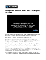 Disfigured veteran deals with disrespect at home BELTS