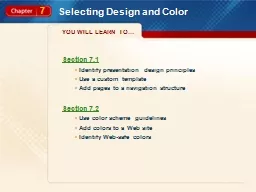 Section 7.1  Identify presentation design principles