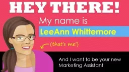 HEY THERE! My name is LeeAnn Whittemore