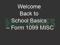 Welcome Back to School Basics – Form 1099 MISC