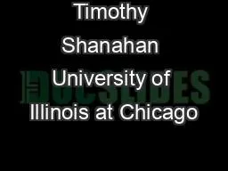 Timothy Shanahan University of Illinois at Chicago