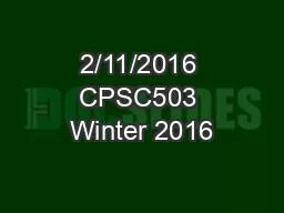 2/11/2016 CPSC503 Winter 2016