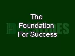 The Foundation For Success