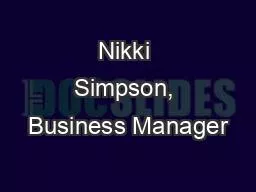 Nikki Simpson, Business Manager