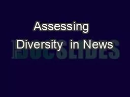 Assessing  Diversity  in News