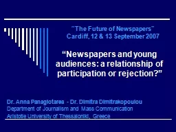 “ Newspapers and young audiences: a relationship of participation or rejection?”