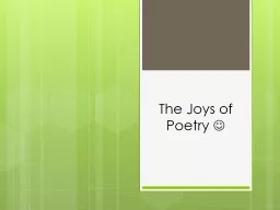 PPT-The Joys of Poetry 