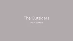 The Outsiders A Novel Unit Study