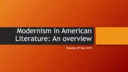 Modernism in American Literature: An overview