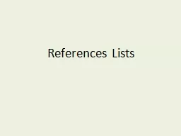 References Lists Referencing Articles from Periodicals