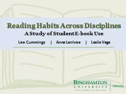 Reading Habits Across Disciplines