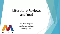 Literature Reviews  and You!