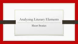 PPT-Literary Elements Short Stories