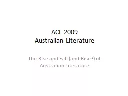 ACL 2009  Australian Literature