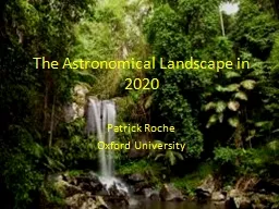 The Astronomical Landscape in 2020