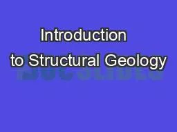 Introduction  to Structural Geology