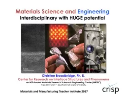 Materials Science and  Engineering
