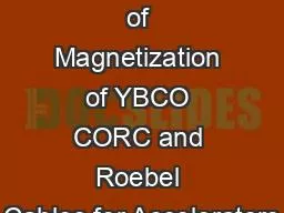 Modelling and Measurement of Magnetization of YBCO CORC and Roebel Cables for Accelerators