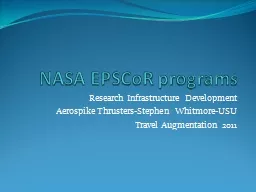 NASA  EPSCoR  programs Research Infrastructure Development