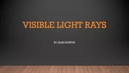 Visible light rays   By: Elias Horton