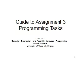 Guide to Assignment 3  Programming Tasks