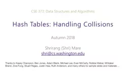 Hash Tables: Handling Collisions